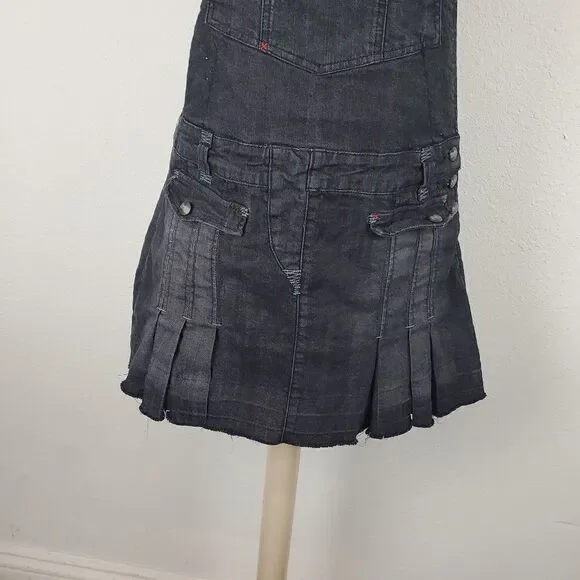Candies 90s pleated overall denim dress - Picture 6 of 7
